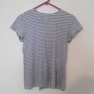 J. Crew junior medium blue/white stripes, stretchy t-shirt